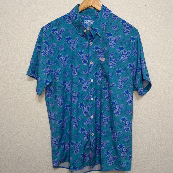 Dixxon Flannel Company Other - Dixxon Flannel Co Tiki Totem Teal Blue Tropical Short Sleeve Button Up Shirt M
